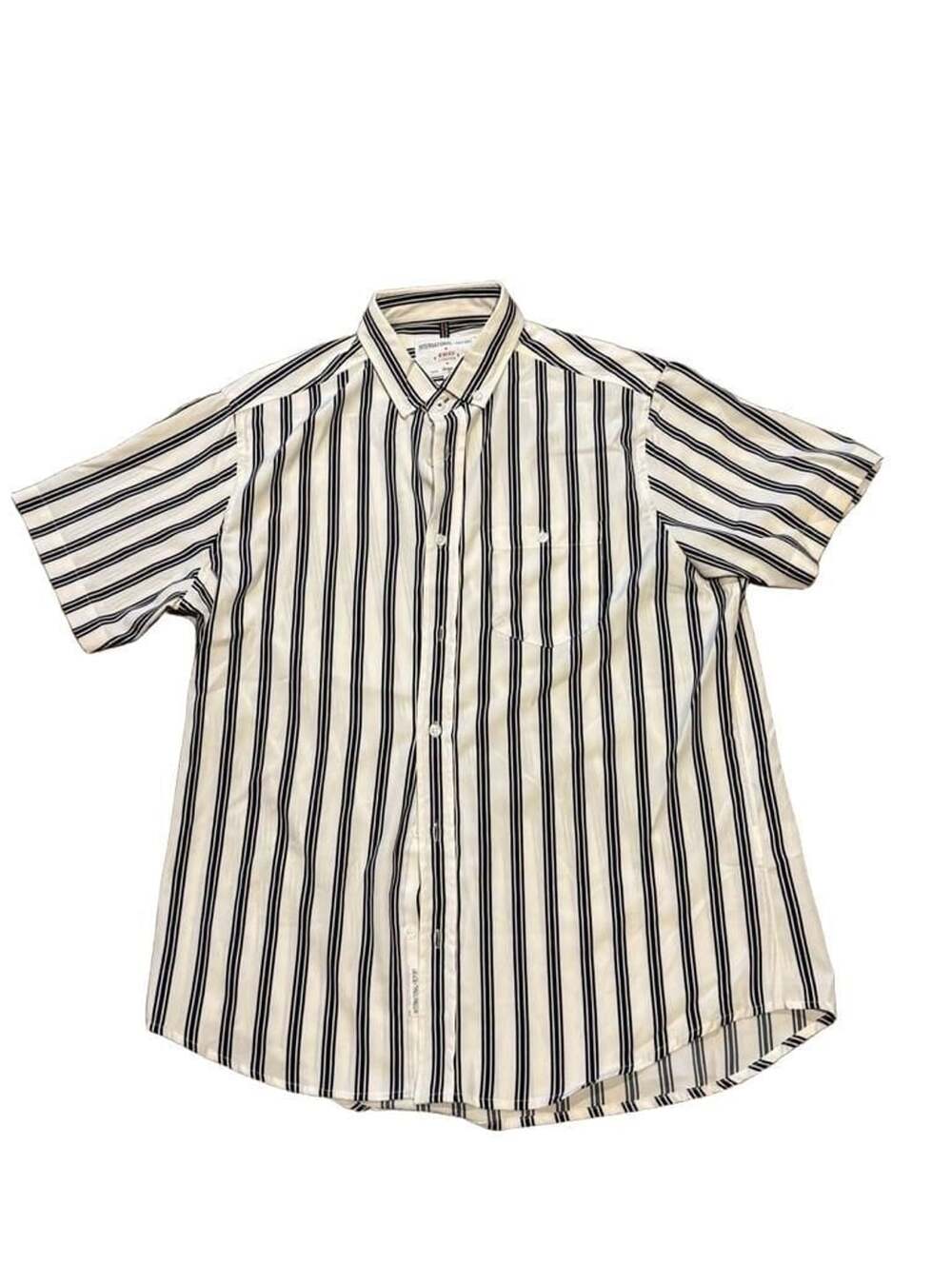 International Report 4Way Stretch Striped Short-Sleeve Button-Down Shirt Large